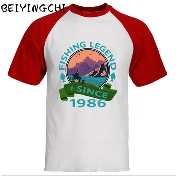 

2020 3D Men Fishing Legend since 1986 Wild fishing T Shirt Quote 1986 Cotton Clothes Vintage Fish Fisherman Sporter Tee T-Shirt