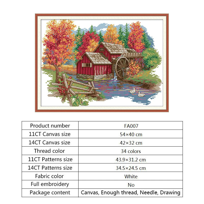 Joy Sunday Cross Stitch Kits Printed Canvas for Embroidery Kit 14ct DMC DIY Hand Crafts for Needlework Counted Cross-stitch Set (3)