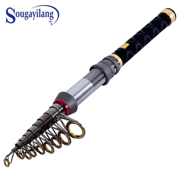 

Sougayilang 1.3-2.4m Mini Fishing Rod Portable Telescopic Pocket Spinning Fishing Rod Carbon Fiber Rod De Pesca