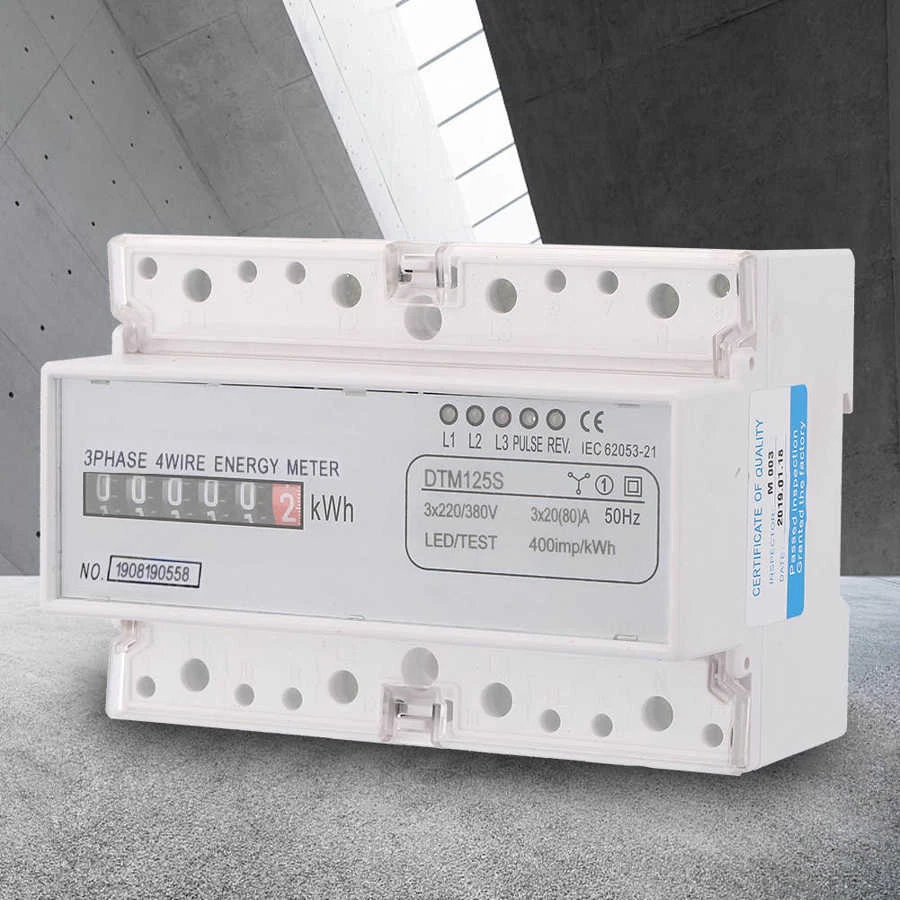220/380V 20-80A Three-Phase KWh Meter Two Wiring Modes Sturdy Stable Energy Consumption Digital Electric Power Meter Large Integrated Circuit with LCD Display 220/380V 20-80A Three-Phase KWh Meter Two Wiring Modes Sturdy Stable Energy Consumption Digital Electric Power Meter Large Integrated Circuit with LCD Display