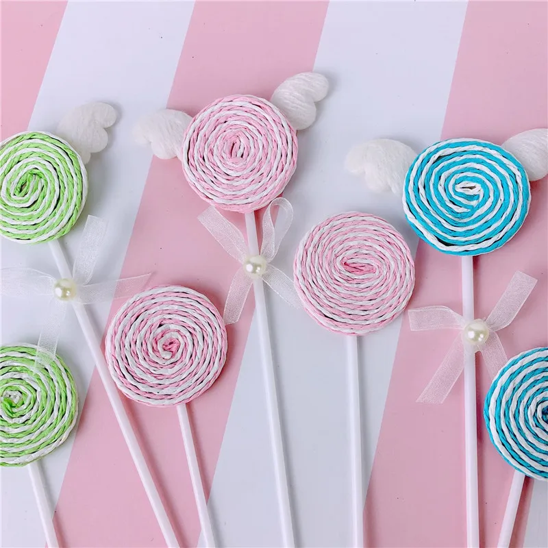Милый крылышко торт из леденцов топперы каваи бант жемчуг кекс Cupcake для Свадьбы Дети День рождения товары для украшения торта