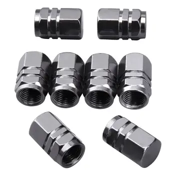 

NEW-8 Pieces Tire Stem Valve Caps Wheel Valve Covers Car Dustproof Tire Cap, Hexagon Shape Titanium Gray