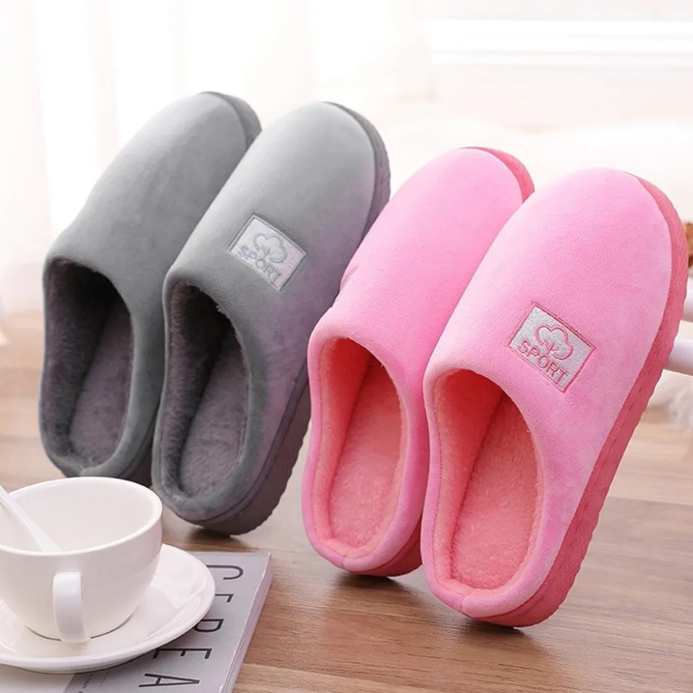 Slippers Women& Man Indoor House plush Soft Cute Cotton Slippers Shoes Non-slip Floor Home Slippers Slides For Bedroom