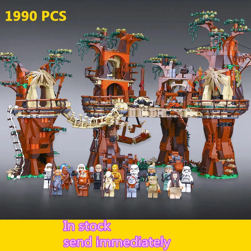 

In Stock Lepining Star Wars EWOK Village THE StarWars 05041 1990Pcs Building Blocks Toys Treetop Home Kids Bricks Toy 10236
