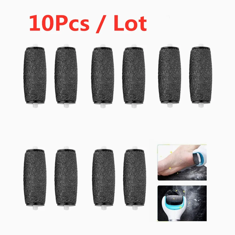 10pcs Black Replacements Roller Heads For Pro Pedicure Foot Care Tool Scholls Feet Electronic Foot File Rollers Skin Remover 6pcs 32mm table soccer footballs replacements mini black and white soccer balls black and white football table soccer playiing