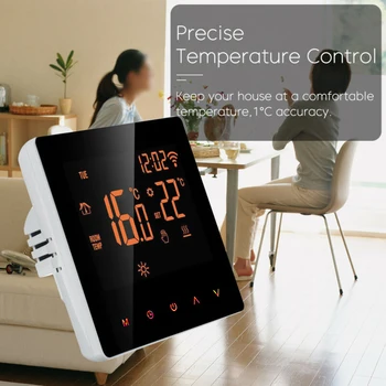 

Heated Digital Thermostat LCD Screen App Control Thermometers Programmable Wifi Wire Less Thermometer