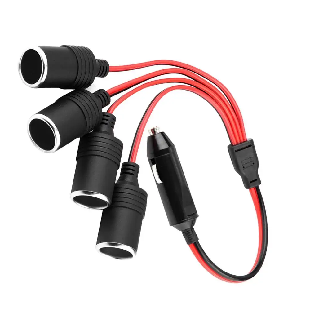 

180W High Power 4 Way Car Charger Cigarette Lighter Plug Socket Splitter Adapter ABS Housing With Fuse Copper Conductor Wire