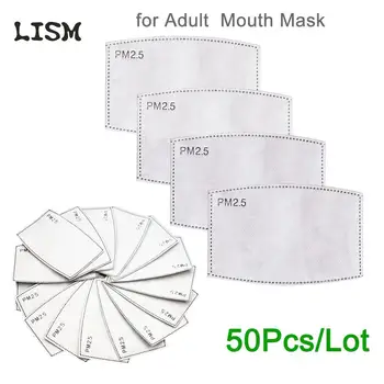 

50pcs/Lot PM2.5 Filter Paper Anti Haze Mouth Mask Anti Dust Mask Activated Carbon Filter Paper Health Care