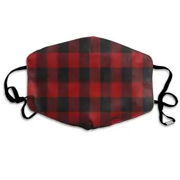 

Face Mask Christmas Red and Black Plaid Marvellous Cycling Half Face Earloop Dust Mask for Men