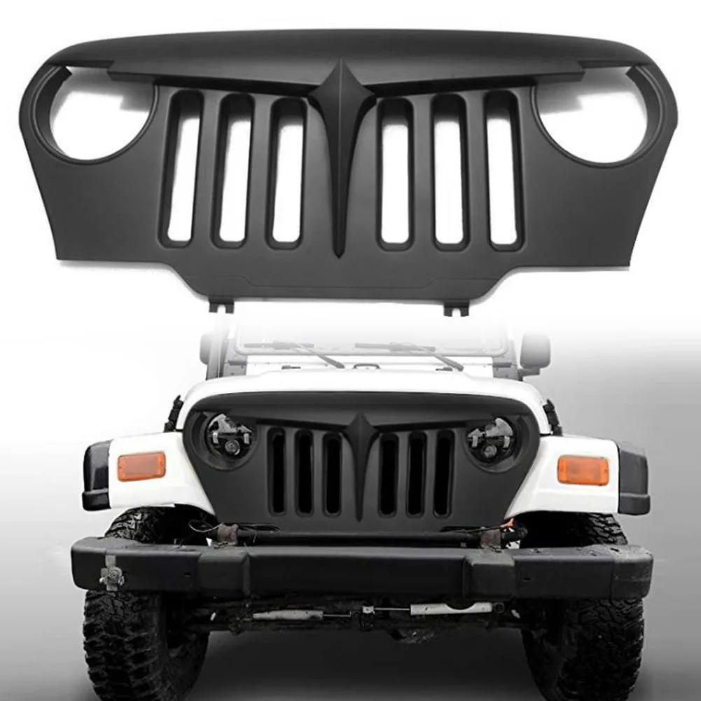 Передняя решетка автомобиля матовый черный радиатор капот для Jeep Wrangler TJ 1997 1998 1999