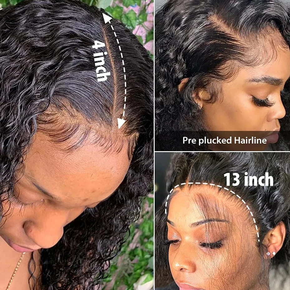 Gabrielle x lace frontal closure brazilian deep wave human hair transparent lace frontal pre plucked hairline