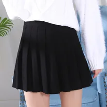 Женская плиссированная юбка с высокой талией, Милая Мини-Юбка для танцев для девочек, косплей, черно-белая юбка, kawaii, женские пушистые мини-юбки@ 40