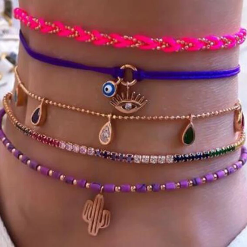 Tocona Water Drop Colorful Crystal Stone Anklets for Women 2020 Cactus Eyes Purple Bead Feet Chain Bohemain Jewelry 8947 Tocona Water Drop Colorful Crystal Stone Anklets for Women 2020 Cactus Eyes Purple Bead Feet Chain Bohemain Jewelry 8947