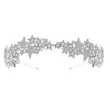 Свадебная повязка на голову с короной и звездой, аксессуары для волос, свадебные украшения, аксессуары для свадебного платья