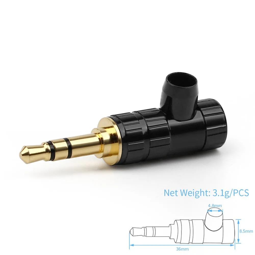 HIFI Headphone Jack 3 5mm Male Audio Connector 3 Pole Stereo Gold Plated Mini Jack Earphone Plug Solder Adapter DIY Gold Silver
