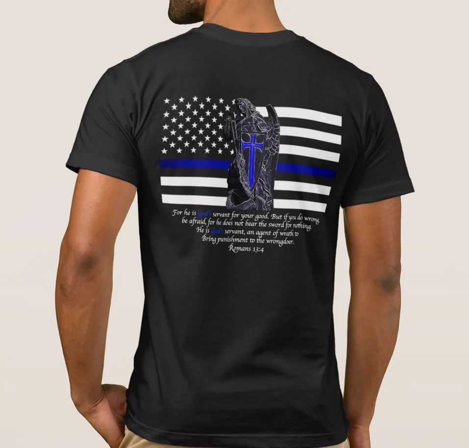 

Thin Blue Line Michael the Archangel Men's T Shirt