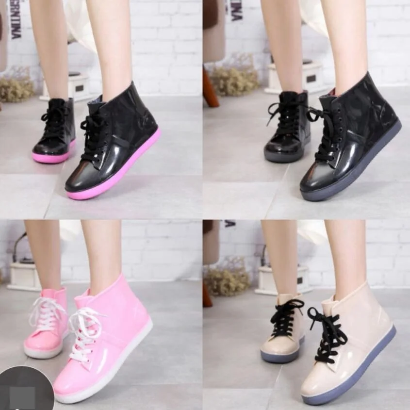 black jelly boots