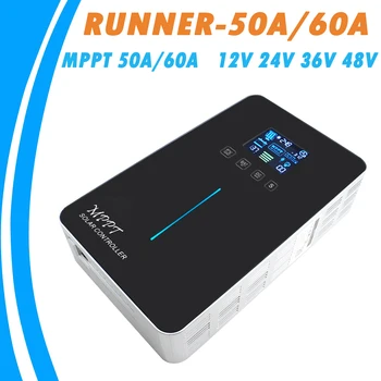 

MPPT Solar Charge Controller 50A 60A 12V 24V 36V 48V Auto Backlight LCD Newest Intelligent Solar Panel Regulator Runner-60A 50A