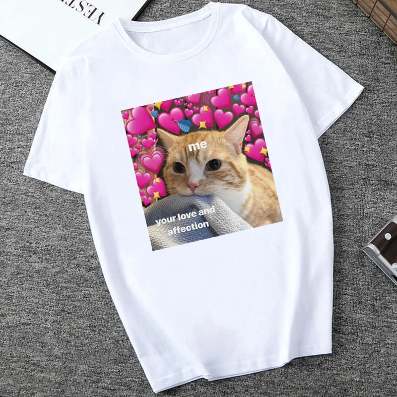 ERNESTNM, новинка, модные женские футболки с забавным котом, повседневная женская футболка, хипстерский топ с круглым вырезом, женские топы с коротким рукавом для девочек