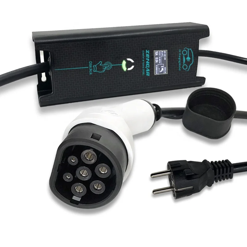 

zencar adjustable 16A EU plug evse of electric car charging station ev charger