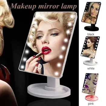 

Makeup Mirrors 16 LED USB Table Mirror Interior Design Home Decor Gifts Luminous Mirror Lamp Bathroom Beauty Portable Folding
