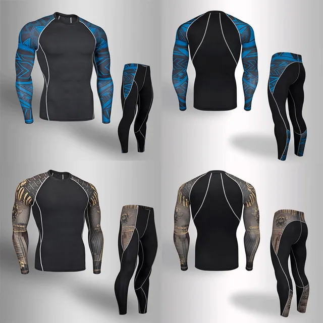 US $8.33 Brand New Men's Workout 3D Prints Tight Skin Compression Sport Suit Men MMA Rashguard Top Fitness B