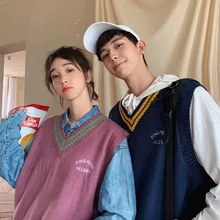 Осенний свитер жилет мужской модный Повседневный свитер с v-образным вырезом пуловер Мужской уличная дикий свободный свитер без рукавов Мужская одежда