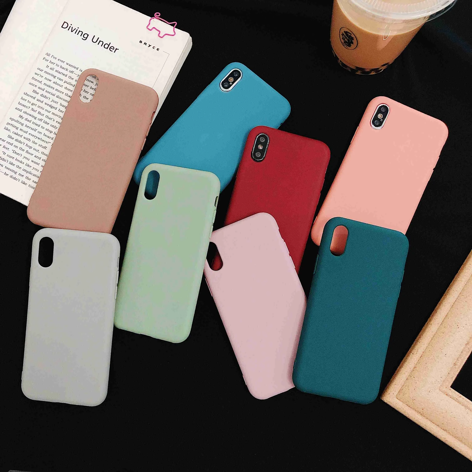 

Fashion Simple candy colorful Pattern Case For iphone XS Max XR X Case For iphone 7 8 plus 6 6s cover silicon Ultra thin shell