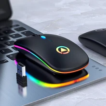Ratinhos recarregáveis ergonômicos silenciosos do rato do computador do rato sem fio do rgb com os ratos retroiluminados óticos do diodo emissor de luz usb para o portátil do pc