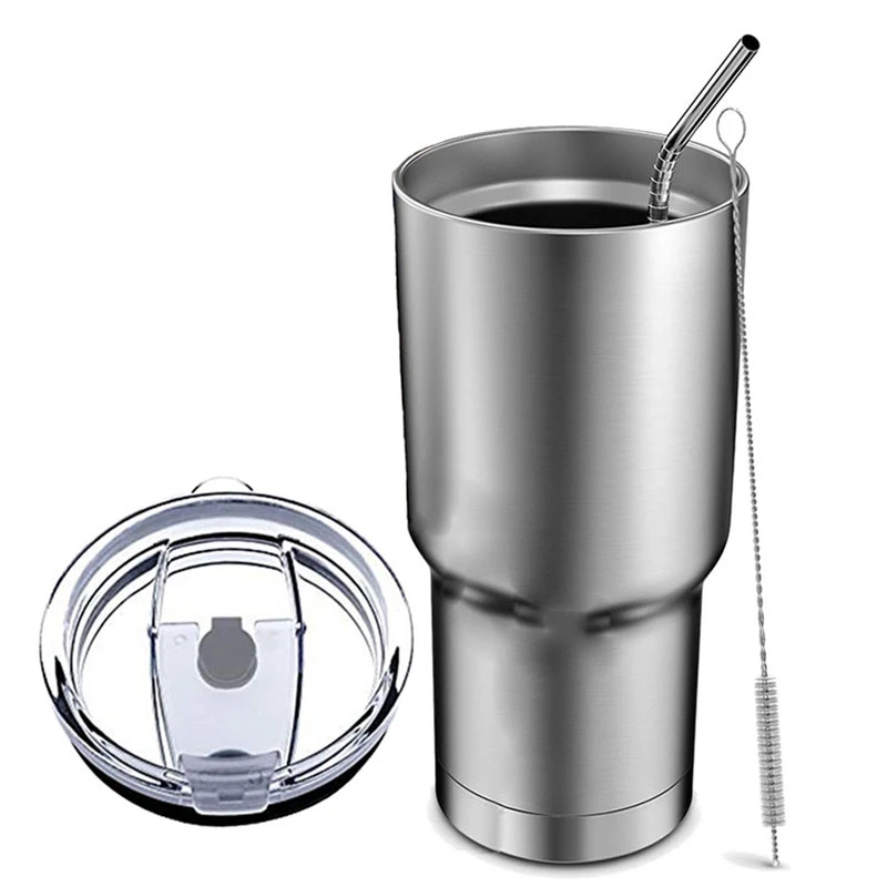 Stainless Steel Coffee Cup With Straw Stainless Steel Coffee Mug with