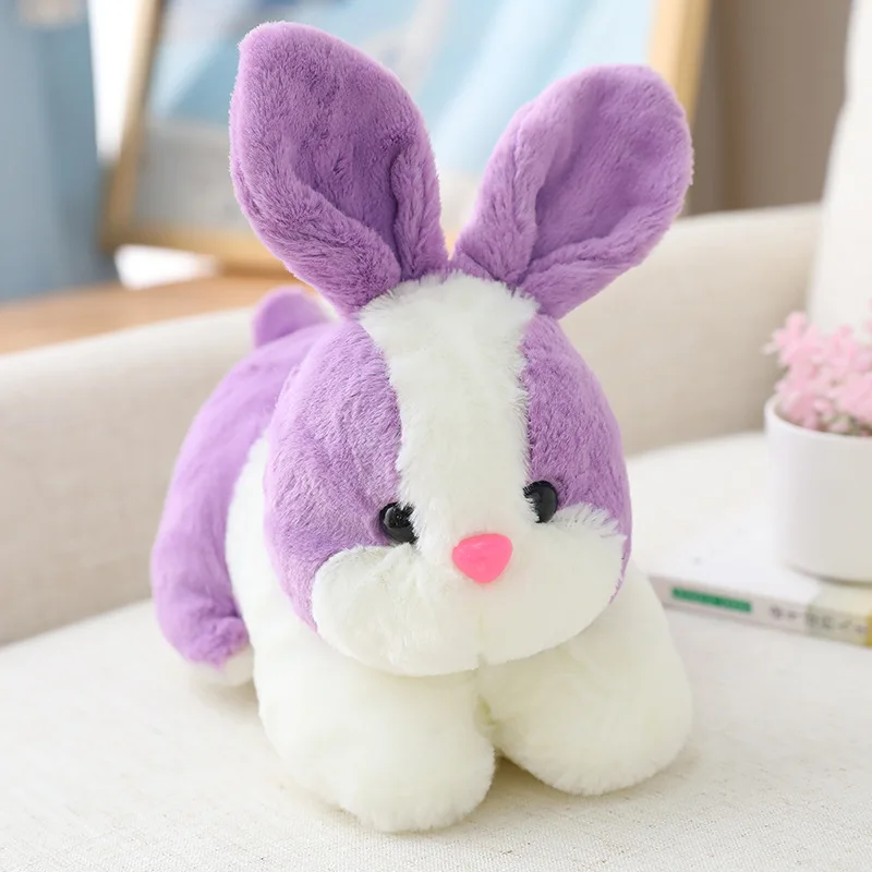 Kawaii 4 Colors Simulation Rabbit Plush Doll Stuffed Cute Real Life Animal Bunny Plush Toys Home Decor Cartoon Kids Gift 22cm