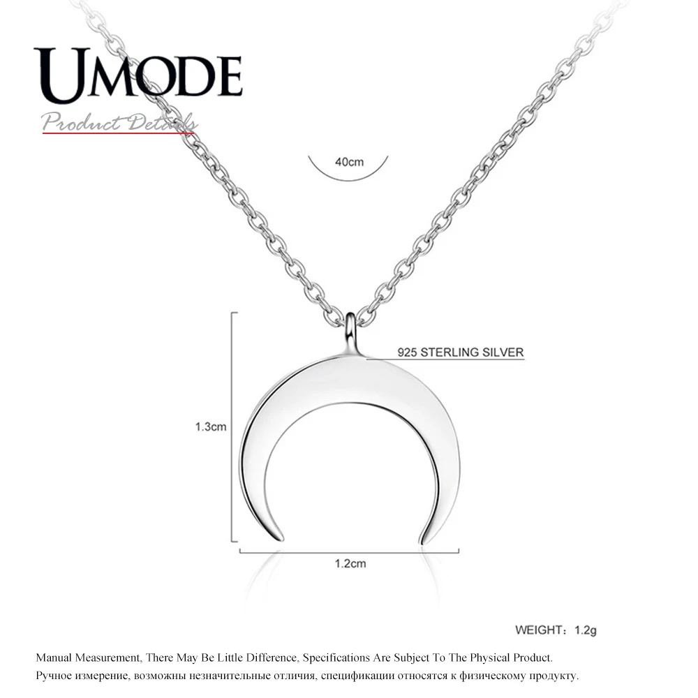 UMODE Fashion Moon 925 Sterling Silver Pendants Necklaces Gifts for Women Chains Cute Romantic Silver 925 Jewelry ULN0395 - Image 4