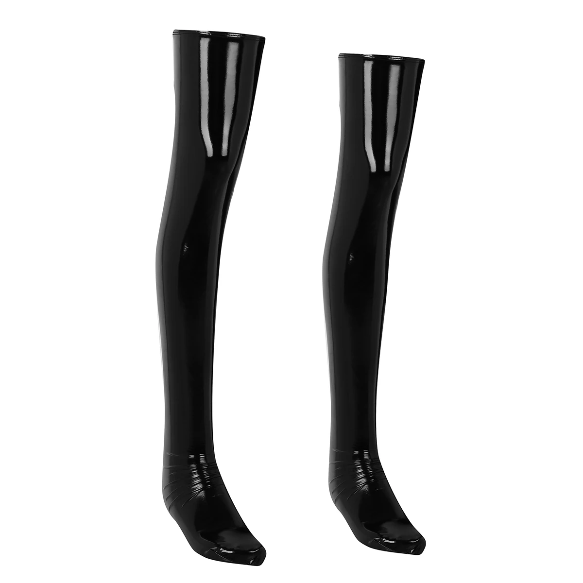 Sexy Stockings Mens Latex Long Sock Anti-Skid Soft Wetlook PVC Leather Thigh High Footed Stockings Hot Club Wear Exotic Lingerie
