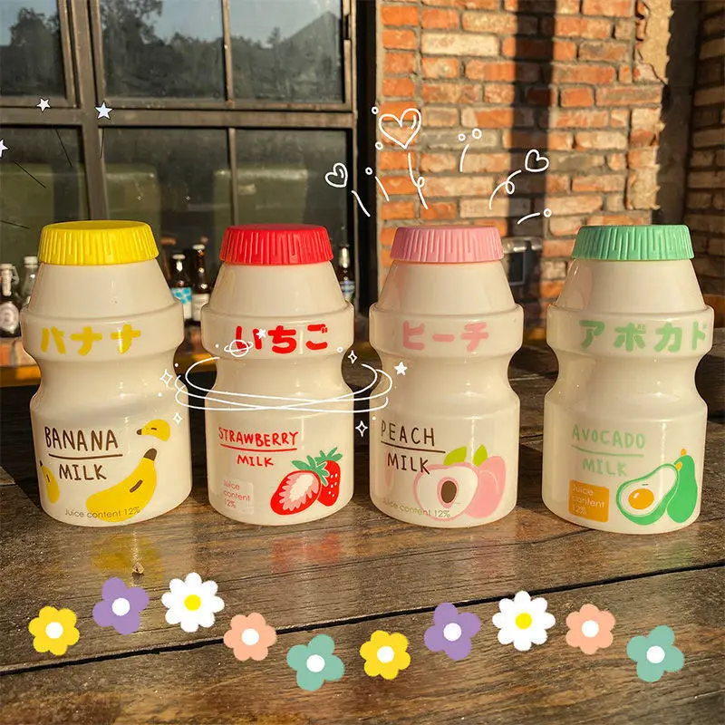 480ml Cute Frosted Plastic Fruit Water Bottle BPA Free