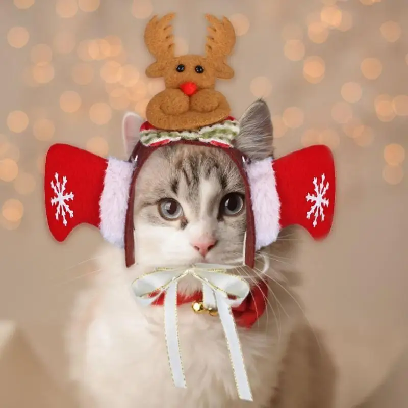 Войлочная ткань милые собака и кошка шляпа олень santa Санта Клаус Корона головная повязка животное Рождественский костюм косплей украшения