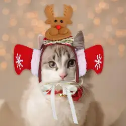 Войлочная ткань милые собака и кошка шляпа олень santa Санта Клаус Корона головная повязка животное Рождественский костюм косплей украшения