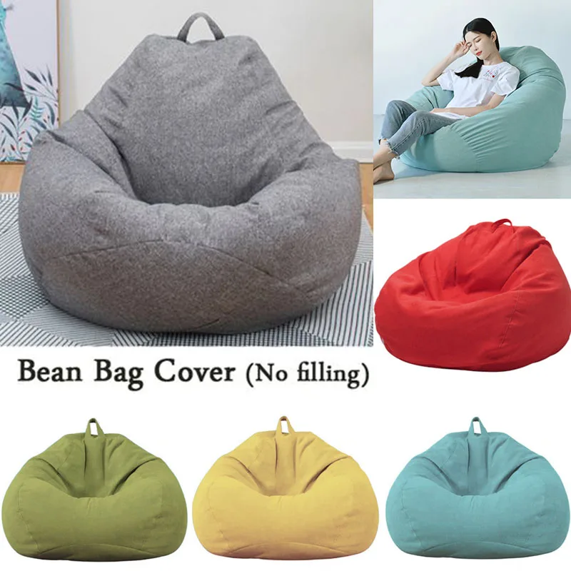 For Adults Kids(No filling) Chairs Indoor Without Filler Sofa Cover Lazy Large Lounger Bean Bag