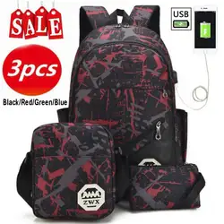 Женский мужской модный рюкзак с USB зарядкой, оксфордская школьная сумка ранец, Повседневная дорожная сумка для ноутбука, женские сумки
