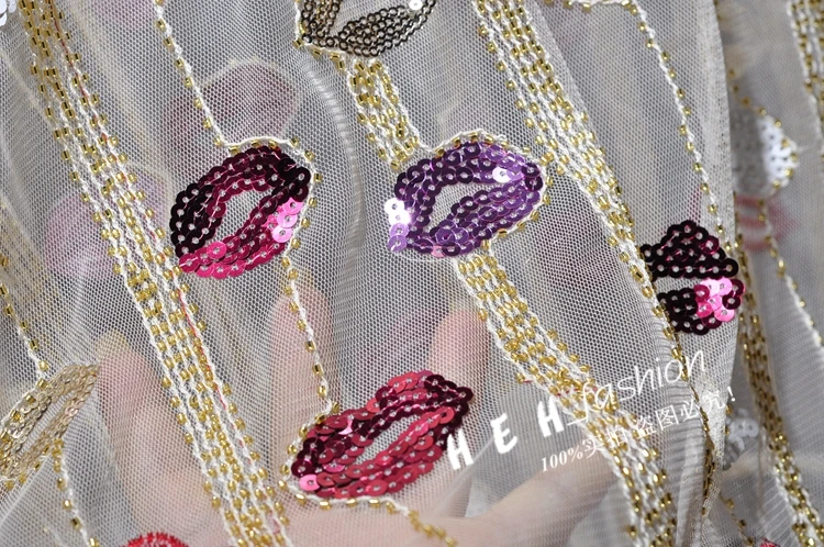 Сексуальные женские прозрачные вышивка губ сетки блузки Леди bling футболки с блестками женские прозрачные топы женские сексуальные топы с губами