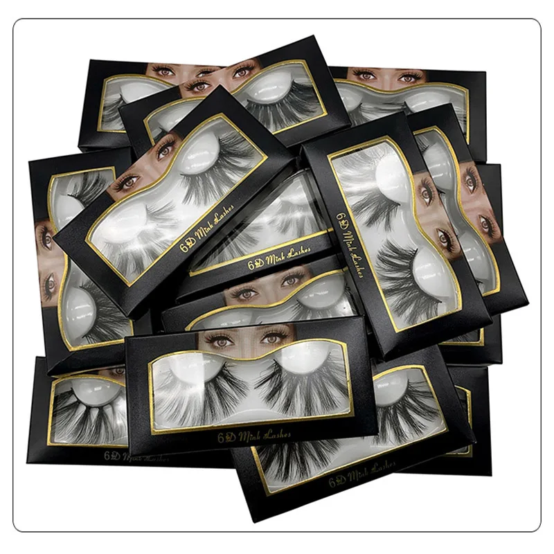 

DHL Free shipping Wholesale 50 pair of 3D mink lashes 25mm thick long fake eyelashes full strip hand made false eyelashes