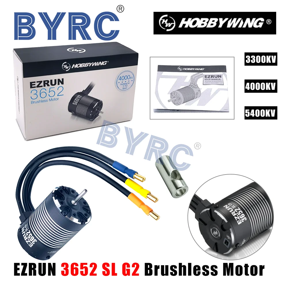 Hobbywing EZRUN 3652 G2 Motor 5400KV /4000KV/3300KV Brushless Speed Controller for 1/10 Car | Игрушки и хобби