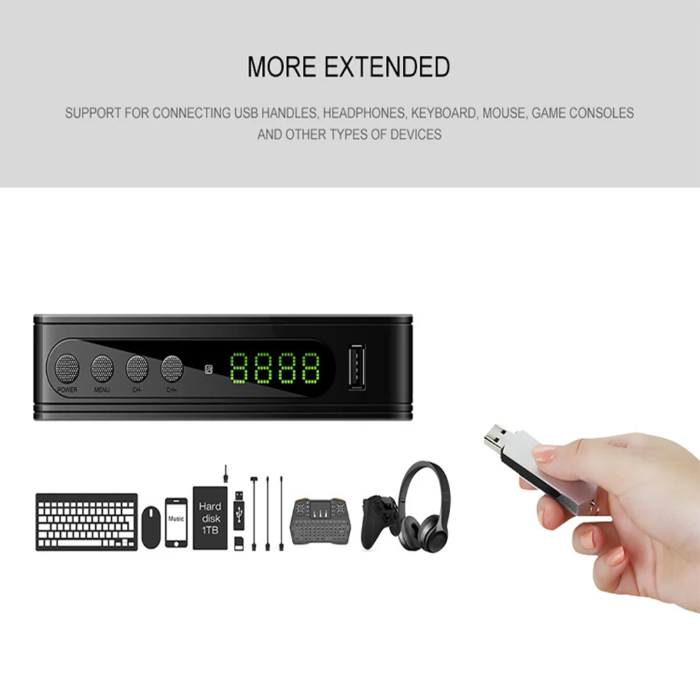 USB2.0 DVB T2 TV Tuner Receiver   Full-HD 1080P  PVR TV Digital Terrestrial Receiver For Watching TV Game