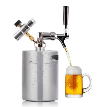 

1.8/3.6/5/8L Stainless Steel Mini Pressurized Beer Mini Keg Kit Wine Barrel Portable Mini Keg Dispenser Camping Picnic Cookware