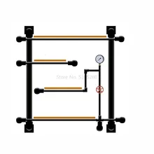 Железная художественная книжная полка для хранения водопроводных труб, барная стойка, вешалка, метоп, декоративная стена, оригинальность, промышленность, ветровая перегородка, Настенная подвеска