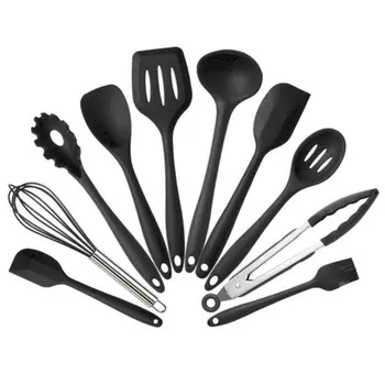 

Color Boxed Silicone Kitchen Utensils Set Of 10 Non-stick Pans Kitchen Tools Baking Utensils