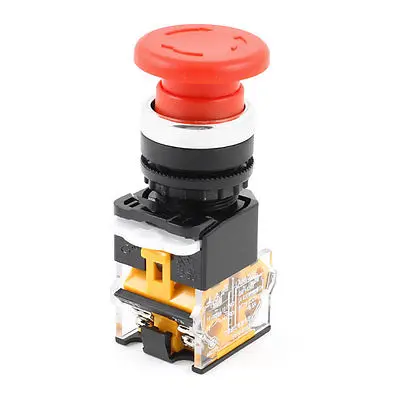 

AC 400V 10A 3.5cm Button Dia 1NO 1NC Red Mushroomhead Locking Push Button Switch
