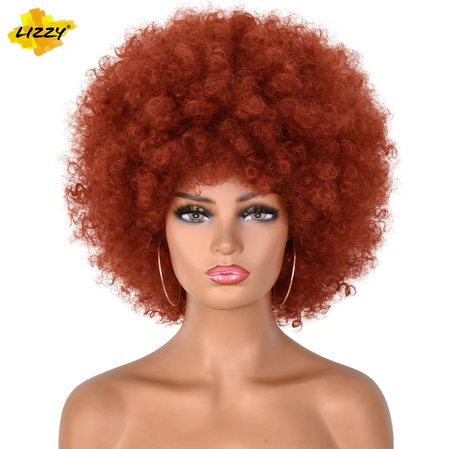 Short Afro Kinky Curly Hair Wigs For Black Women African Synthetic Fluffy And Soft Natural Looking High Temperature Wig Lizzy 350R