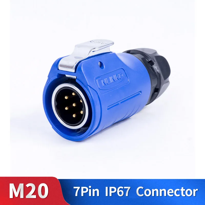 

M20 7 Pin Waterproof Quick Connector Kit Metal Shell Male and Female Industrial Outdoor Lighting Cable Plug and Socket