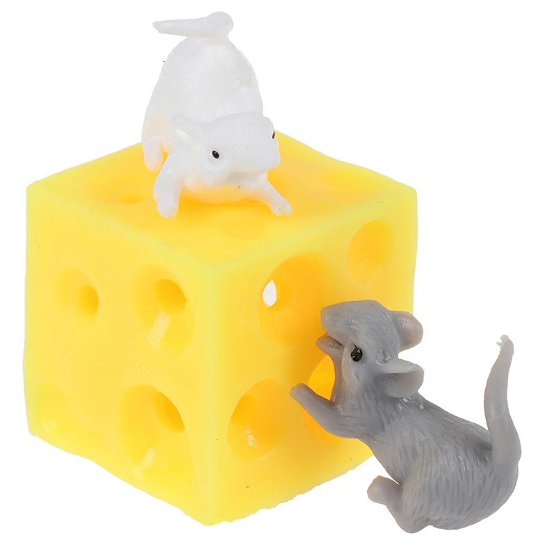 Finger-Squeeze-Toys Slime Stretchy Cheese Stressbusting Hide And Mice Extrusion Latex