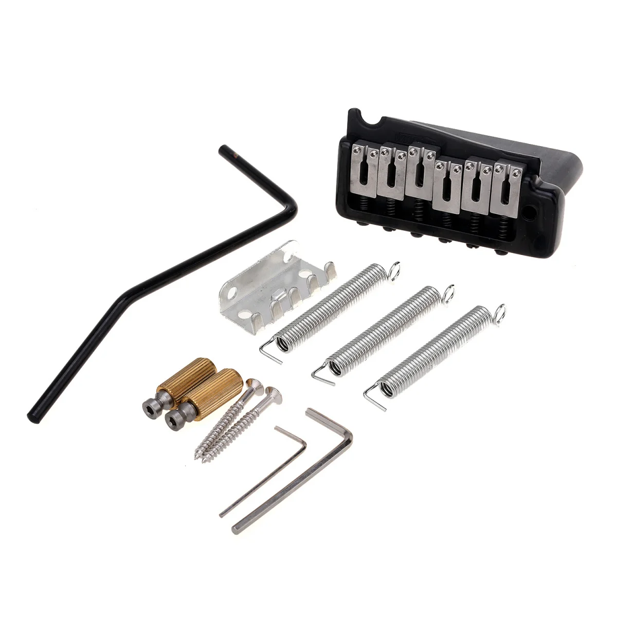 Wile1 Wvp-Sb 54Mm Selle In Acciaio 2 Punti Chitarra Tremolo Ponte Con Blocco In Acciaio Per Importazione Strat E Giappone Strat, Nero